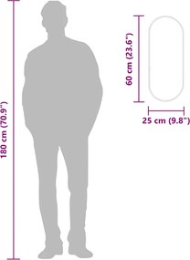 vidaXL Καθρέφτης Τοίχου Οβάλ Ασημί 60x25 εκ.