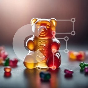 Intra Συλλεκτικό Ξύλινο Παζλ Plywood  4mm - Πολύχρωμα Gummy Bears στο τραπέζι Σε Ξύλινο Κουτί - Διαστάσεις: 10x10 cm – 25 κομμάτια