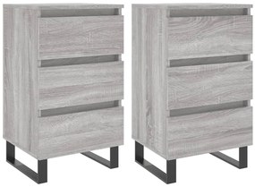 vidaXL Κομοδίνα 2 τεμ. Γκρι Sonoma 40x35x69 εκ. από Επεξεργασμένο Ξύλο