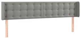 vidaXL Κεφαλάρι με Πτερύγια Ανοιχτό Γκρι 183x16x78/88 εκ. Βελούδινο