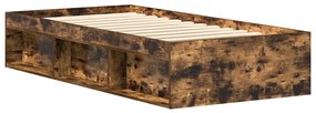 vidaXL Πλαίσιο Κρεβατιού Καπνιστή Δρυς 90 x 190 εκ.
