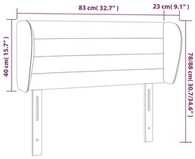 Κεφαλάρι με Πτερύγια Μαύρο 83 x 23 x 78/88 εκ. Βελούδινο 3117316