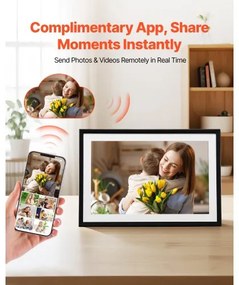 VEVOR 260 mm Digital Picture Frame 32GB IPS Touchscreen Wi-Fi Photo Frame