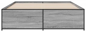 vidaXL Πλαίσιο Κρεβατιού Γκρι Sonoma 140x200 εκ. Επεξ. Ξύλο &amp; Μέταλλο