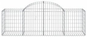 Συρματοκιβώτια Τοξωτά 12 τεμ. 200x50x60/80 εκ. Γαλβαν. Ατσάλι - Ασήμι