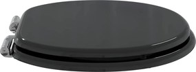 vidaXL Μαλακή κλειστή λεκάνη Μαύρο 44 x 38 εκ. Πίνακας MDF