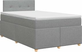 vidaXL Κρεβάτι box spring με στρώμα Ανοιχτό γκρι 120 x 200 cm Ύφασμα