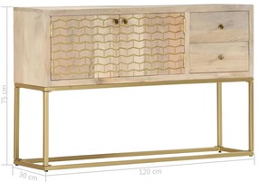 vidaXL Μπουφές Χρυσός 120 x 30 x 75 εκ. από Μασίφ Ξύλο Μάνγκο