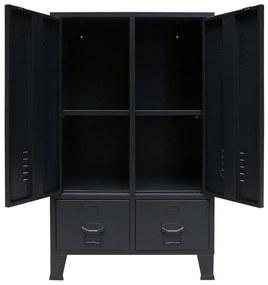 vidaXL Ντουλάπι με Βιομηχανικό Στιλ Μαύρο 67 x 35 x 107 εκ. Μεταλλικό