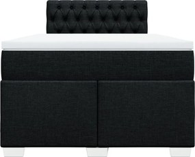 vidaXL Κρεβάτι Boxspring με Στρώμα Μαύρο 120x200 εκ. Υφασμάτινο