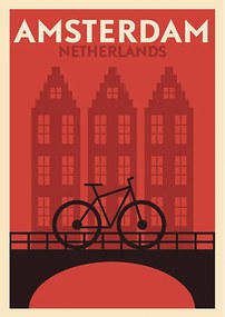 Εικονογράφηση Typographic Amsterdam City Poster Design, kursatunsal