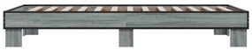 vidaXL Πλαίσιο Κρεβατιού Γκρι Sonoma 100x200 εκ. Επεξ. Ξύλο & Μέταλλο