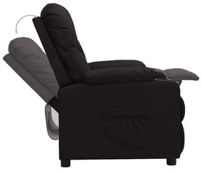 vidaXL Πολυθρόνα Ανακλινόμενη Μαύρη από Συνθετικό Δέρμα