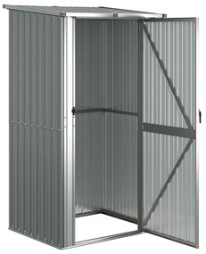 vidaXL Αποθήκη Κήπου Γκρι 118,5 x 97 x 209,5 εκ. Γαλβανισμένο Ατσάλι