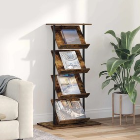 vidaXL Ράφι Περιοδικών Καπνιστό Δρύς 68 x 40 x 123.5 εκ.