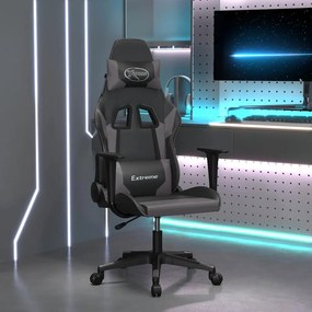vidaXL Καρέκλα Gaming Μαύρο/Γκρι από Συνθετικό Δέρμα