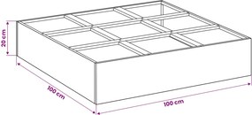 vidaXL Γλάστρα Κήπου Ασημί 100 x 100 x 20 cm Γαλβανισμένος Χάλυβας