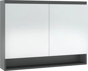 vidaXL Ντουλάπι Μπάνιου με Καθρέφτη 80x15x60 εκ. Γκρι από MDF