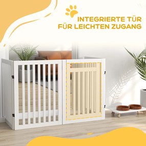 Pet Gate Stair Gate Safety Gate 4 τεμαχίων Πτυσσόμενο λευκό