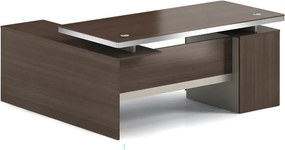 CONCEPT Γραφείο Αναστρέψιμη Γωνία, Απόχρωση Καρυδί - Μπεζ   1τμχ