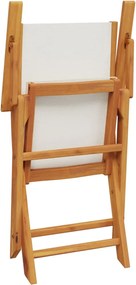 vidaXL Σετ Τραπεζαρίας Κήπου 5 τεμ. Κρεμ Ύφασμα/Μασίφ Πεύκου