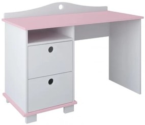 Γραφείο Circle  με 2 Συρτάρια  White + Pink 120x53x86cm BC70016  BabyCute