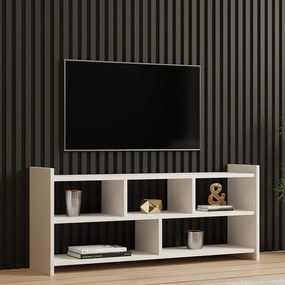 Έπιπλο τηλεόρασης Kapri pakoworld σε λευκή απόχρωση 120x28x55εκ (1 τεμάχια)