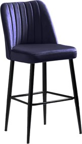 Σκαμπό Μπαρ 4τμχ Μπλε Sax / Μαύρο VENTO 49x45x99