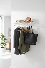 Stewehome Μεταλλική λευκή επιτοίχια κρεμάστρα ρούχων και πετσετών μπάνιου
