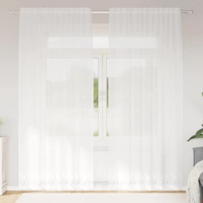 vidaXL Κουρτίνες με κουρτίνες Λευκό 150 x 220 cm Πολυεστέρας