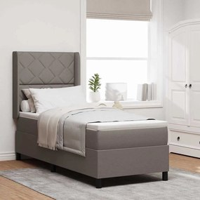vidaXL LED Κρεβάτι με βάθρο με στρώμα Taupe 80 x 200 cm ύφασμα