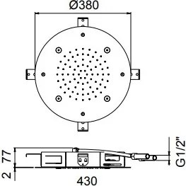 Almar Round Mist Temptation E044219 Chrome - Κεφαλή Οροφής Εντοιχισμού