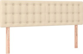 vidaXL Κρεβάτι Boxspring με Στρώμα Κρεμ 140x190 εκ. Υφασμάτινο