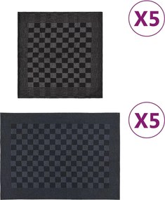 vidaXL Σετ Πετσετών 10 Τεμαχίων Μαύρο και Γκρι Βαμβακερές