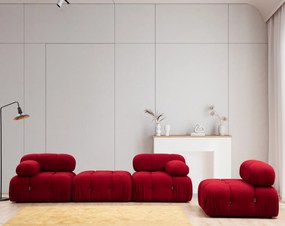 Corner Sofa Bubble Corner ( L1-O1-1R -Puf) - Red Red