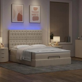 ΟΘΩΜΑΝΙΚΟ ΚΡΕΒΑΤΙ ΜΕ ΣΤΡΩΜΑ &amp; LEDS CREAM 140X190CM ΎΦΑΣΜΑ 3314091