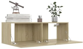 vidaXL Έπιπλα Τηλεόρασης 4 τεμ. Sonoma Δρυς 100x30x30 εκ. Επεξ. Ξύλο