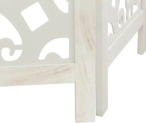 vidaXL Διαχωριστικό Χώρου με 4 Πάνελ Λευκό από Μασίφ Ξύλο Παυλώνιας