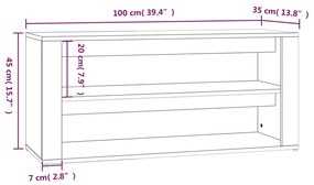 Παπουτσοθήκη Καφέ Δρυς 100x35x45 εκ. Επεξεργασμένο Ξύλο - Καφέ