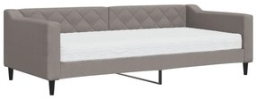 vidaXL Καναπές Κρεβάτι με Στρώμα Taupe 90 x 200 εκ. Υφασμάτινο
