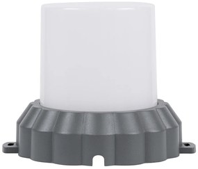 GloboStar WALLLIGHT-MONA 90629 Φωτιστικό Τοίχου - Απλίκα Point Light LED 12W 1320lm 360° DC 24V Αδιάβροχο IP65 Φ13 x Υ12.5cm Θερμό Λευκό 3000K - Γκρι Ανθρακί - 3 Years Warranty - 90629