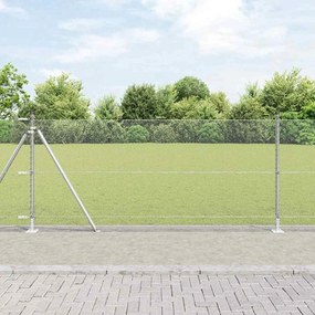 vidaXL Εξαγωνική Περίφραξη με Βάση Σκυροδέματος 100 x 1 μ Ασημί Δίχτυ