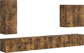 vidaXL Επιτοίχιο 6 pcs Καπνιστό Δρύς