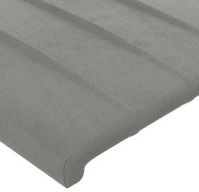 vidaXL Κεφαλάρι με Πτερύγια Ανοιχτό Γκρι 163x23x118/128 εκ. Βελούδινο