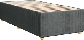 vidaXL Κρεβάτι box spring με στρώμα Σκούρο Γκρι 100 x 200 cm Ύφασμα