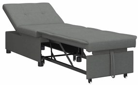vidaXL Κρεβάτι καναπές Σκούρο γκρι 194 x 67 x 37 εκ ύφασμα