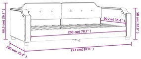 Καναπές Κρεβάτι Taupe 90 x 200 εκ. Υφασμάτινος - Μπεζ-Γκρι