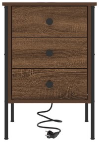 vidaXL Κομοδίνο Καφέ δρυς 42 x 41 x 61 εκ Επεξεργασμένο ξύλο