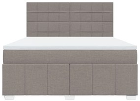 Κρεβάτι Boxspring με Στρώμα Taupe 180x200 εκ. Υφασμάτινο - Μπεζ-Γκρι