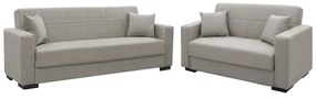 Σετ σαλονιού 2τεμ Vox pakoworld ύφασμα σε ανοιχτή γκρι απόχρωση